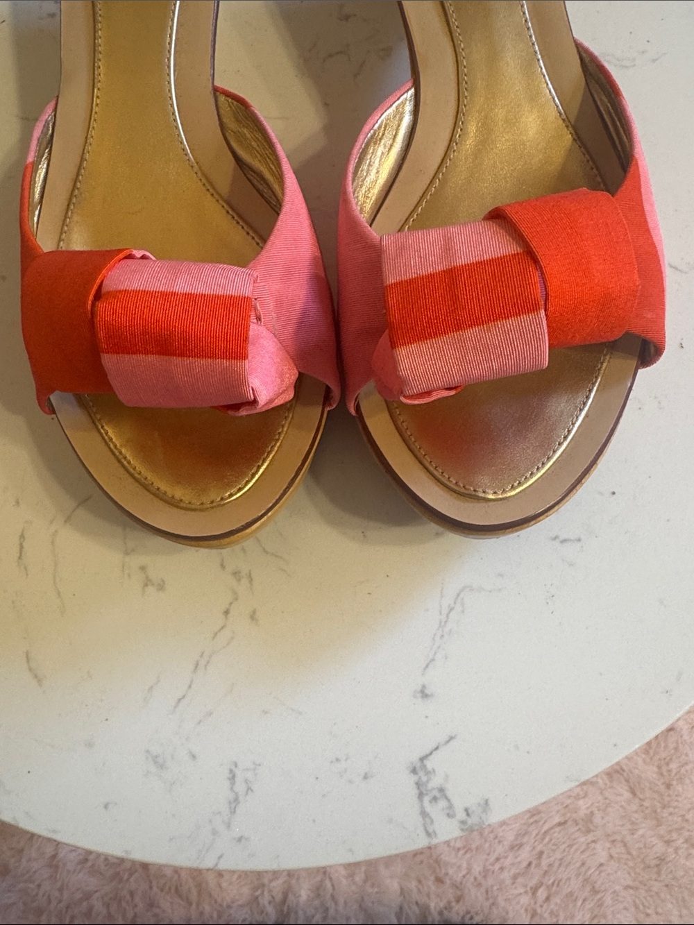 kate spade Pink and Red Bow Slide Mules - Picture 5 of 9